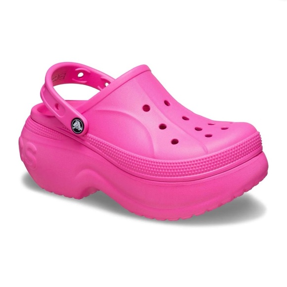 NWT Women’s Size 6 (Euro Sz 36-37) Crocs Bella Clogs Thick Soles Electric Pink - Picture 3 of 15